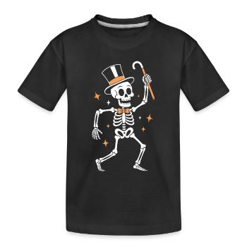 Élégant percussionniste squelette en chapeau haut de forme - T-shirt bio Premium Enfant - noir - Devant