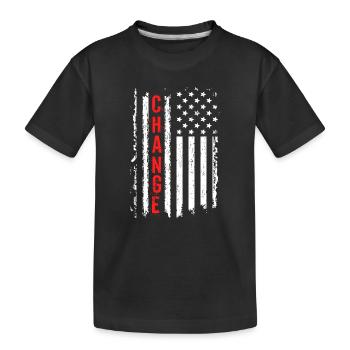Drapeau américain créatif avec effet de choc - T-shirt bio Premium Enfant - noir - Devant