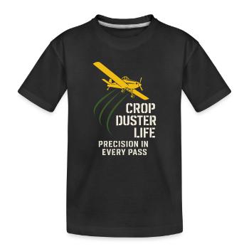 Rural Aviation Agriculture Pilot Gift - Kids' Premium Organic T-Shirt - black - Front