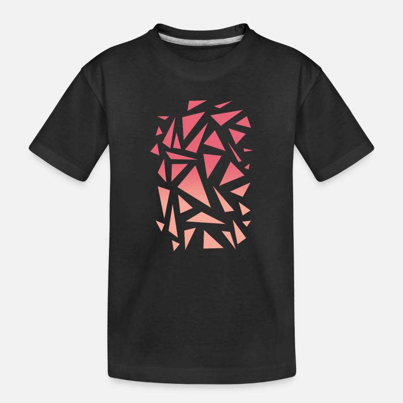 Triangle Pattern - Pink Gradient - Kids' Premium Organic T-Shirt - black
