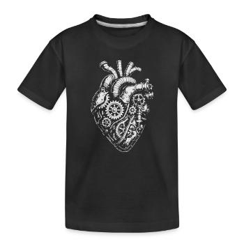 Steampunk Heart Getriebe - Kinder Premium Bio T-Shirt - Schwarz - Vorne