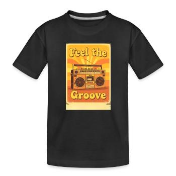 Illustration vintage de boombox rayonnant d’un groove chaleureux - T-shirt bio Premium Enfant - noir - Devant