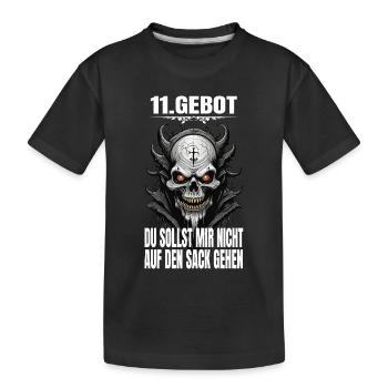 11e Commandement : Tu ne m’énerveras pas - T-shirt bio Premium Enfant - noir - Devant