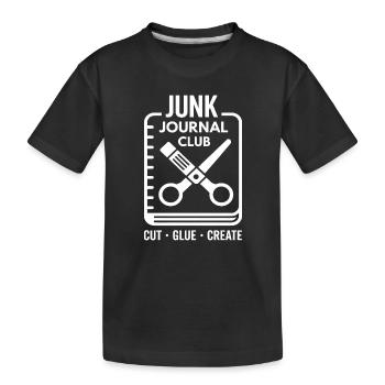 Junk Journal Club Cut Glue Create - Kids' Premium Organic T-Shirt - black - Front