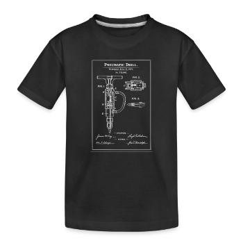 Patent für den Pneumatischen Bohrer-Bauplan - Kinder Premium Bio T-Shirt - Schwarz - Vorne