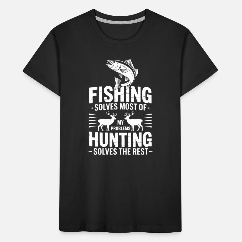 Fishing Solves Most Problems Kids' Premium Organic T-Shirt