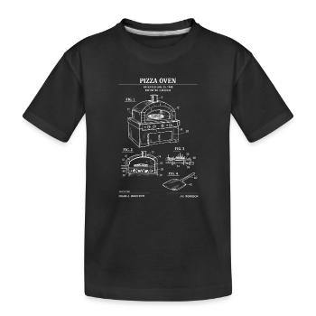 Plan de brevet pour four à pizza - T-shirt bio Premium Enfant - noir - Devant
