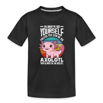 Cute Axolotl Kawaii Axolotl Lover - Kids' Premium Organic T-Shirt - black - Front