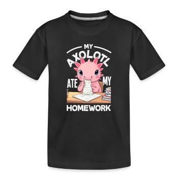 Cute Axolotl Kawaii Axolotl Lover - Kids' Premium Organic T-Shirt - black - Front