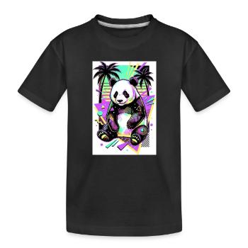 Panda - Kinder Premium Bio T-Shirt - Schwarz - Vorne