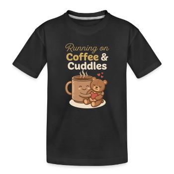 Câlin d’ours café et câlins - T-shirt bio Premium Enfant - noir - Devant