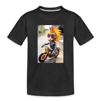 Mascotte moto folle - T-shirt bio Premium Enfant - noir - Devant