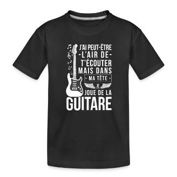 J Ai Peut Etre L Air De T Ecouter Mais Dans Ma ... - T-shirt bio Premium Enfant - noir - Devant