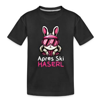 Apres Ski Haserl, Party für Ski Hasen auf Skihütte - Kinder Premium Bio T-Shirt - Schwarz - Vorne