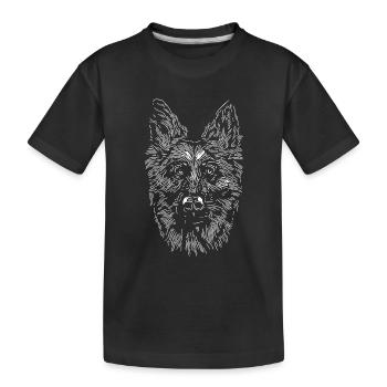 Portrait de chien pour de fiers propriétaires de chiens - T-shirt bio Premium Enfant - noir - Devant
