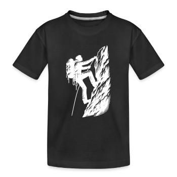 Bergsteiger beim Hobbysport am Berg - Kinder Premium Bio T-Shirt - Schwarz - Vorne
