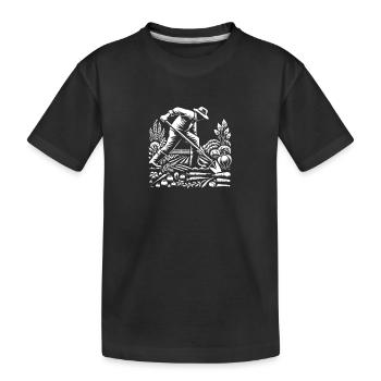 Jardinier dans le jardin - T-shirt bio Premium Enfant - noir - Devant
