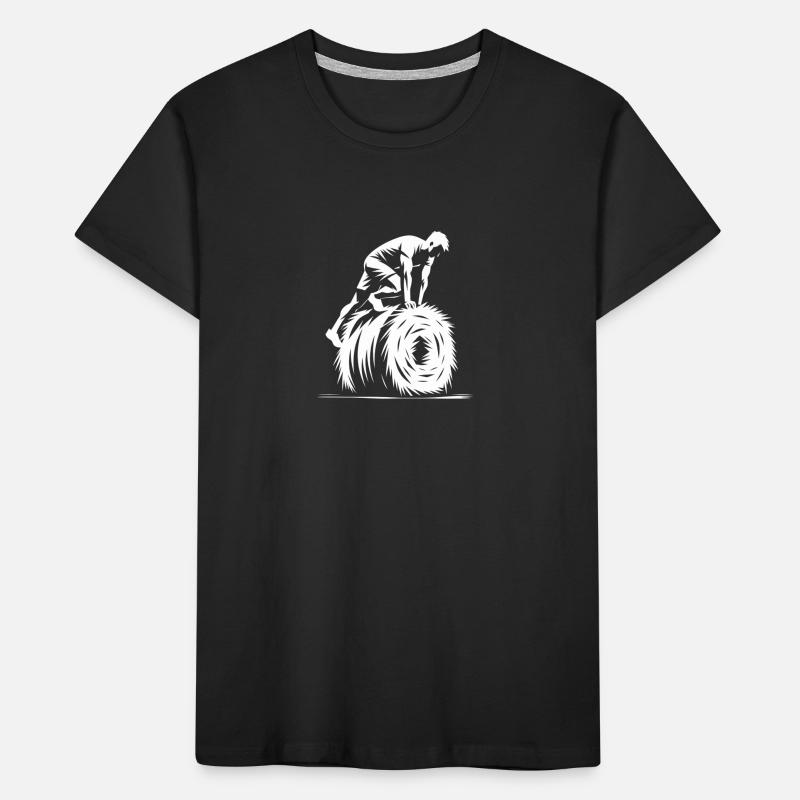 Obstacle course Overcoming the straw bale Kids' Premium Organic T-Shirt