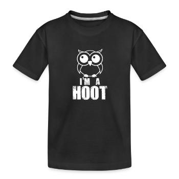 I'm A Hoot! Funny Cute Owl Nocturnal Bird Predator - Kids' Premium Organic T-Shirt - black - Front