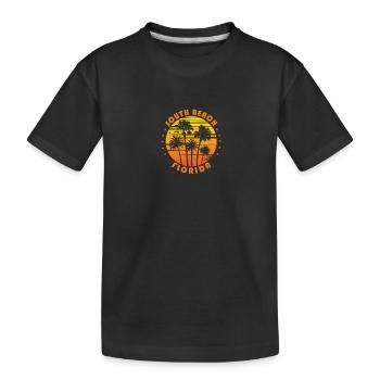 Rétro South Beach Floride Souvenir Vintage Palm - T-shirt bio Premium Enfant - noir - Devant