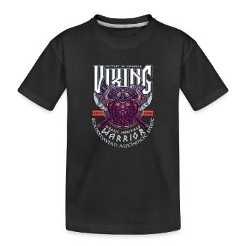 VIKING, VICTORY OR VALHALLA! - Kids' Premium Organic T-Shirt - black - Front
