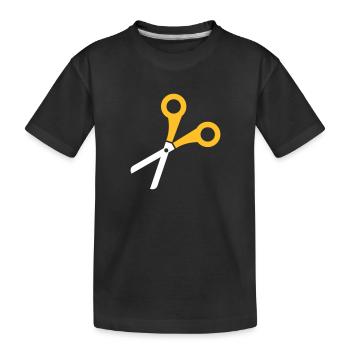 Schere - Kinder Premium Bio T-Shirt - Schwarz - Vorne