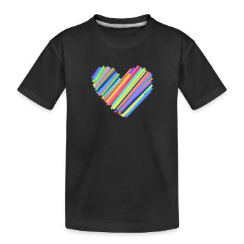 Colorful Heartbeat - Kids' Premium Organic T-Shirt - black - Front