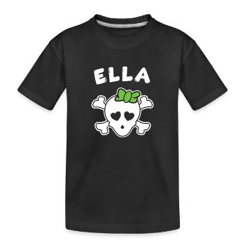 Piratin Ella Design für Mädchen und Frauen - Kinder Premium Bio T-Shirt - Schwarz - Vorne
