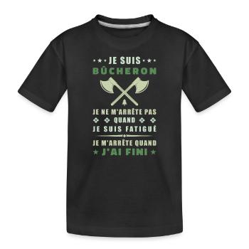 Je suis bûcheron - T-shirt bio Premium Enfant - noir - Devant