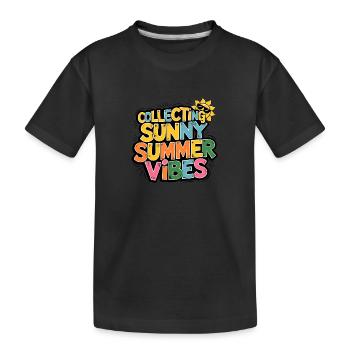 Moments d’été ensoleillés Vibrations Soleil d’été - T-shirt bio Premium Enfant - noir - Devant