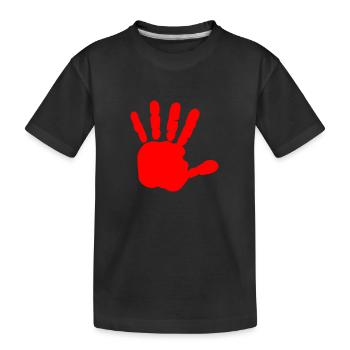 Main rouge - main de sang - BLOODY HAND - T-shirt bio Premium Enfant - noir - Devant