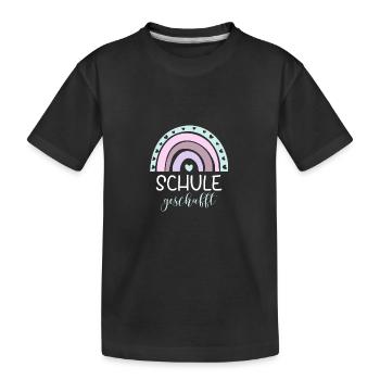 Schule Geschafft Schulabsolvent Schulabgänger - Kinder Premium Bio T-Shirt - Schwarz - Vorne