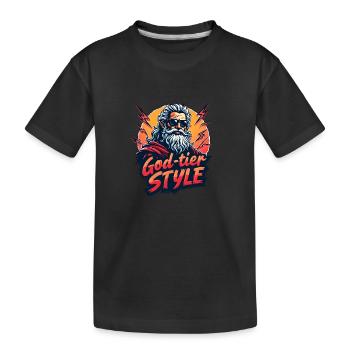 Style de niveau divin - Hipster Zeus - T-shirt bio Premium Enfant - noir - Devant