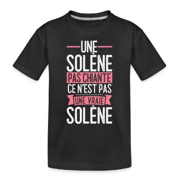 Phrase Drôle Humour Pour Femme Chiante Solène - T-shirt bio Premium Enfant - noir - Devant