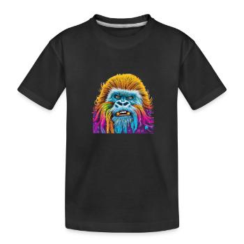 Yeti colorful gift idea A.I. Art - Kids' Premium Organic T-Shirt - black - Front