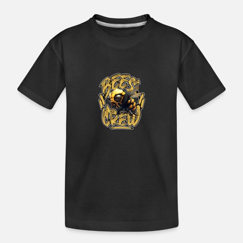 3d Biene CREW 2023gold - Kinder Premium Bio T-Shirt - Schwarz