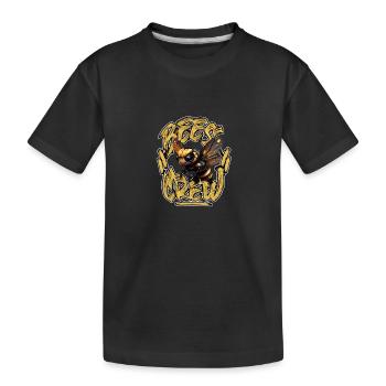 3d Biene CREW 2023gold 2 - Kinder Premium Bio T-Shirt - Schwarz - Vorne