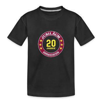 Uhrmacherin Jubiläum 20 Jahre 20 jähriges Jubi - Kinder Premium Bio T-Shirt - Schwarz - Vorne