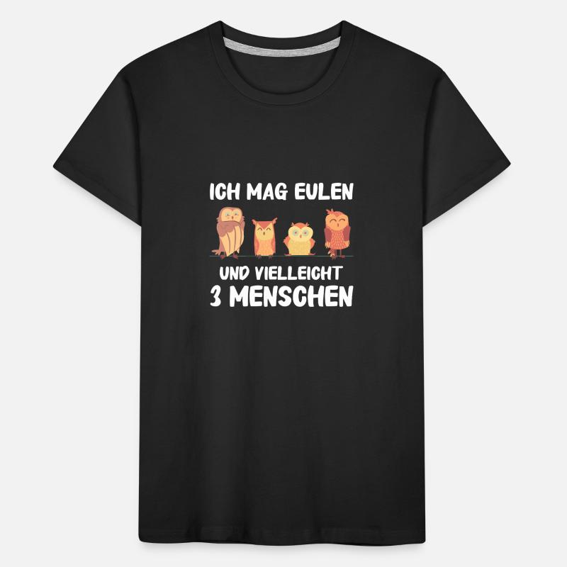 Nachteule Eule Eulen Vogel Kinder Premium Bio T-Shirt