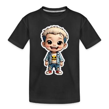 Halloween - cute kids zombie - Kids' Premium Organic T-Shirt - black - Front