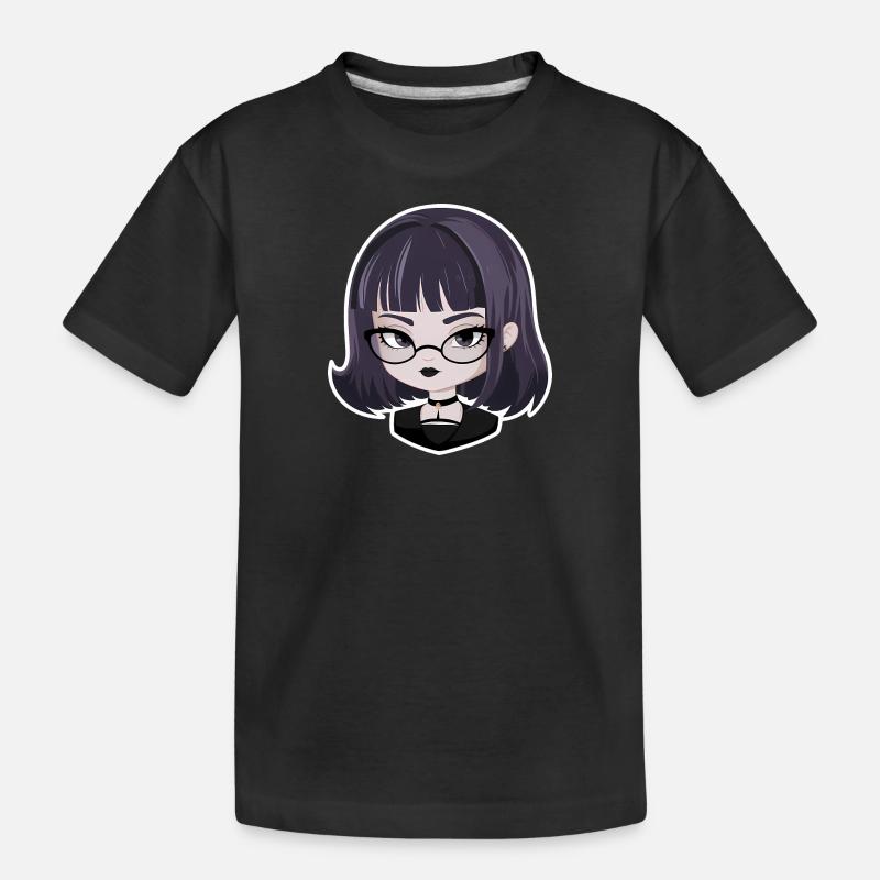 Anime Gothic-Mädchen - Kinder Premium Bio T-Shirt - Schwarz