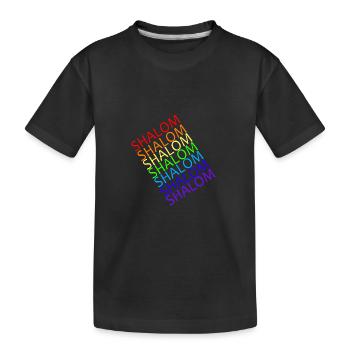 SHALOM Diagonale Arc En Ciel - Paix - T-shirt bio Premium Enfant - noir - Devant
