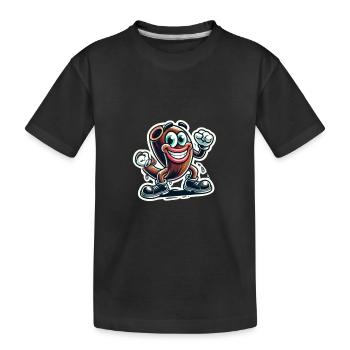 Skurriler Gummischlauch Cartoon AufkleberSkurriler Gummi H - Kinder Premium Bio T-Shirt - Schwarz - Vorne