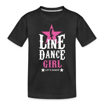 Line Dance Girl Line Dancing Country Musik Spruch - Kinder Premium Bio T-Shirt - Schwarz - Vorne
