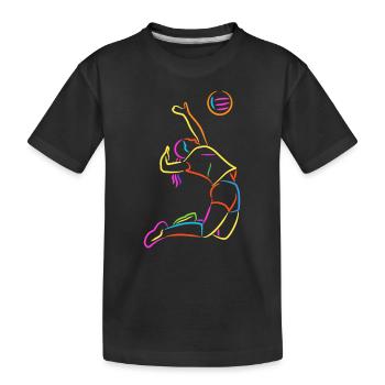 Volleyball Spielerin bunt Mädchen Volleyballerin - Kinder Premium Bio T-Shirt - Schwarz - Vorne
