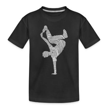Breakdance Tanz Breakdancing Fingerabdruck - Kinder Premium Bio T-Shirt - Schwarz - Vorne