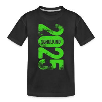 Schulkind 2025 - Erste Klasse - Einschulung - Kinder Premium Bio T-Shirt - Schwarz - Vorne