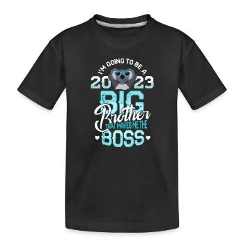Big Brother 2023 Dire la grossesse du bébé - T-shirt bio Premium Enfant - noir - Devant