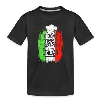 Ich brauche keine Rezepte Ich bin italienischer Koch Koch Kochen - Kinder Premium Bio T-Shirt - Schwarz - Vorne