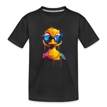 Cooole Gummiente mit Sonnenbrille - Kinder Premium Bio T-Shirt - Schwarz - Vorne